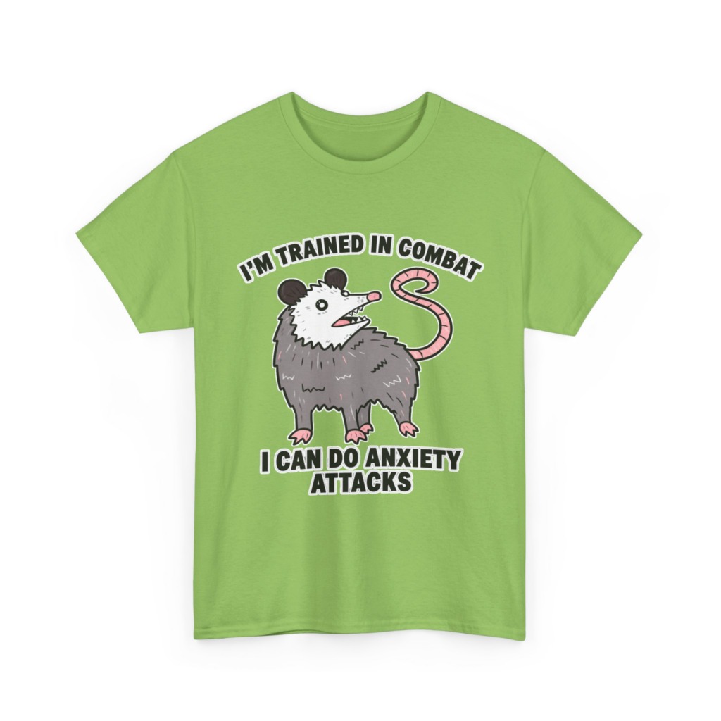 Opossum Combat Anxiety Attack Graphic T-Shirt