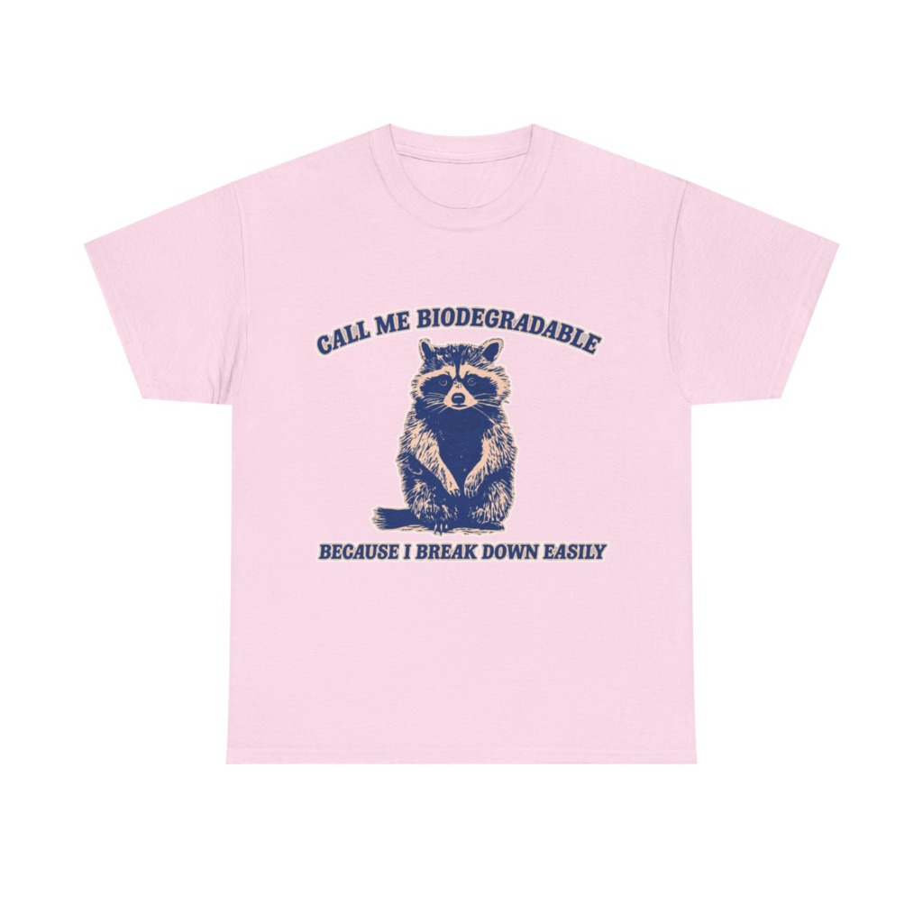 Raccoon "Biodegradable" Graphic T-Shirt