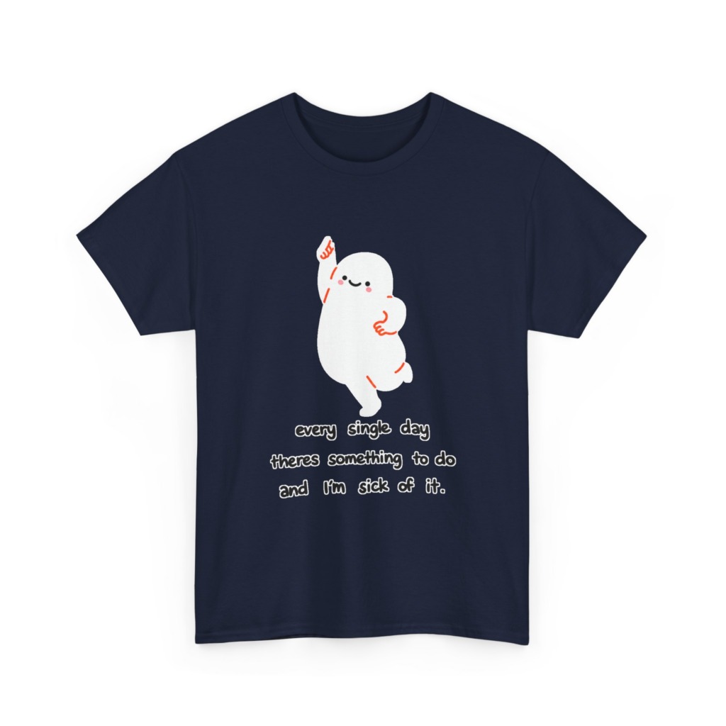 White T-Shirt - Happy Blob 'Sick of It' Graphic
