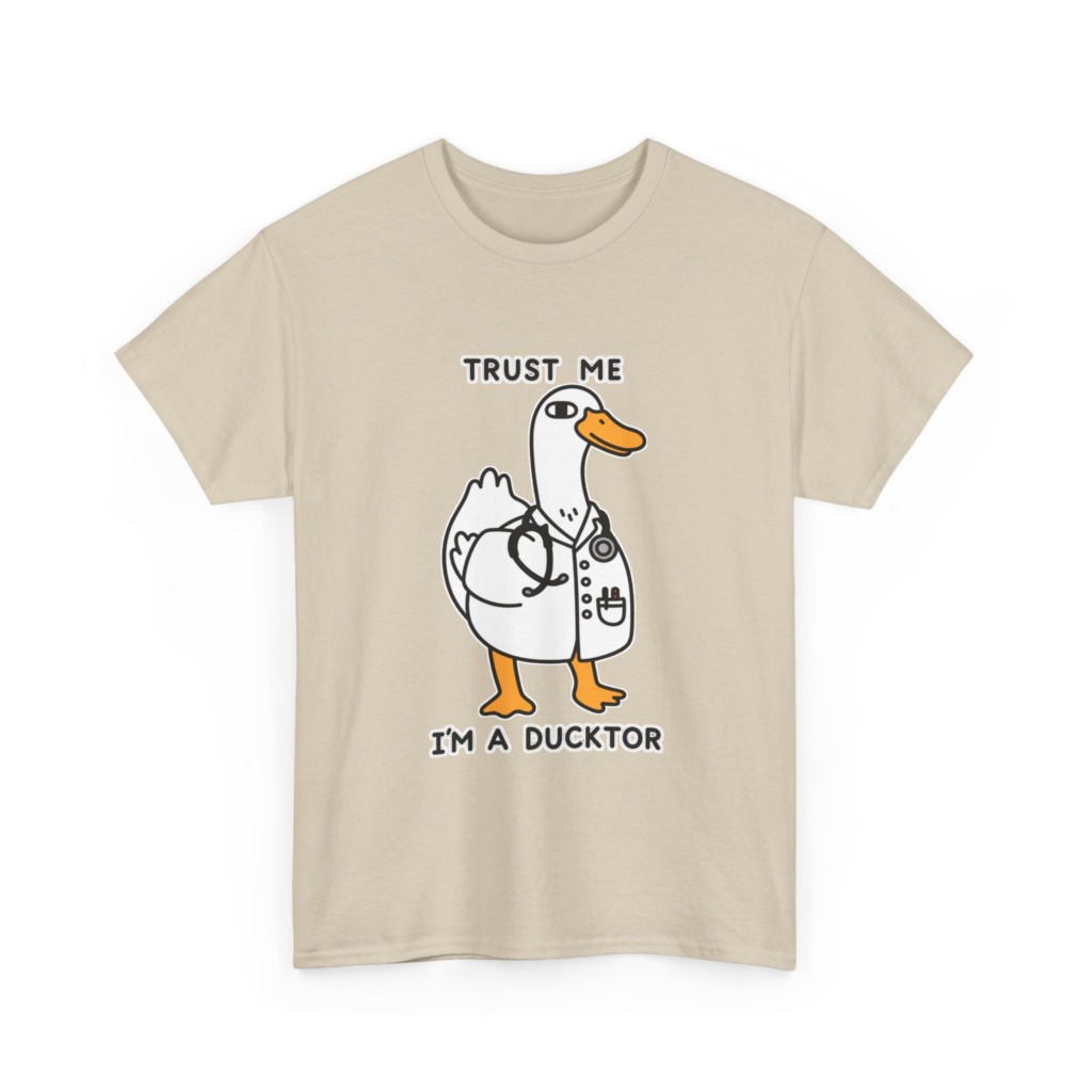 T-shirt with Doctor Duck 'Trust Me, I'm a Ducktor' Print