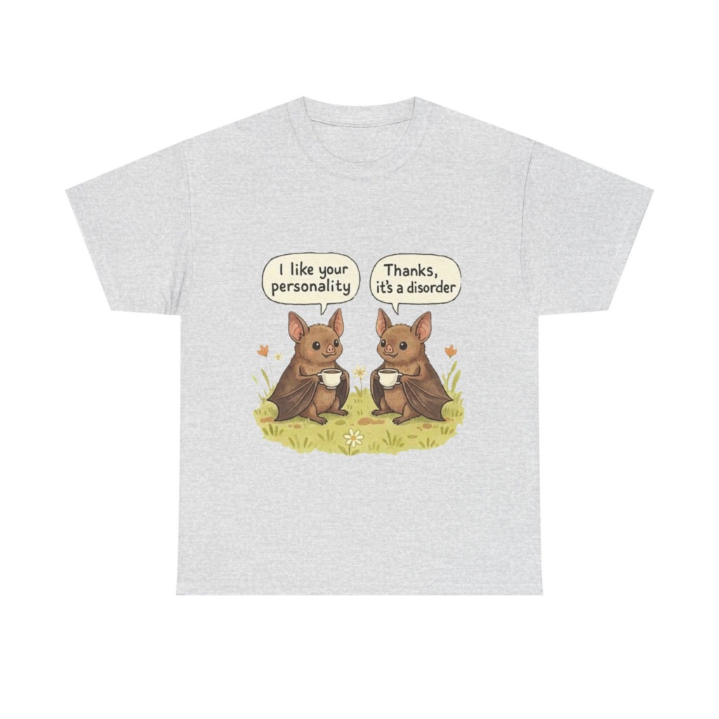 T-Shirt: Funny Bats Personality Disorder Coffee Dialogue