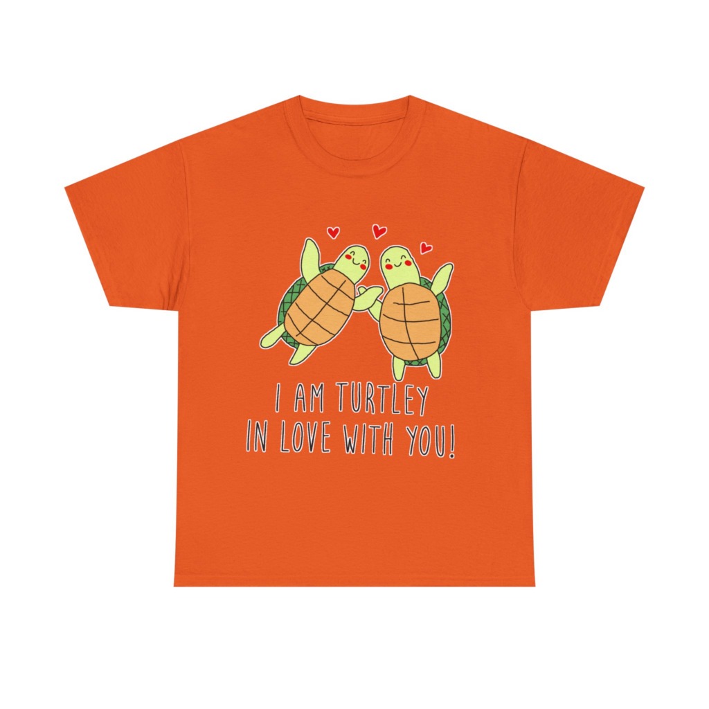 White T-Shirt: 'Turtley In Love' Cute Turtle Couple