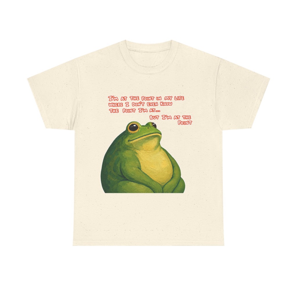 Graphic T-Shirt with Humorous 'I'm At The Point' Frog