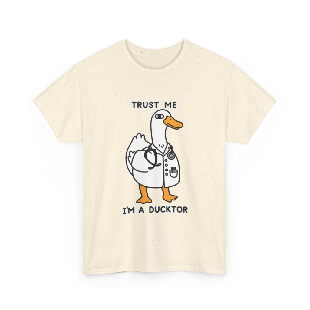 T-shirt with Doctor Duck 'Trust Me, I'm a Ducktor' Print