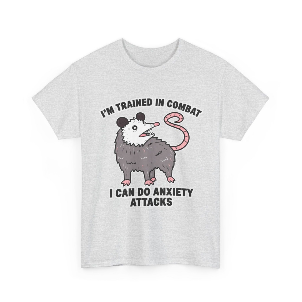 Opossum Combat Anxiety Attack Graphic T-Shirt