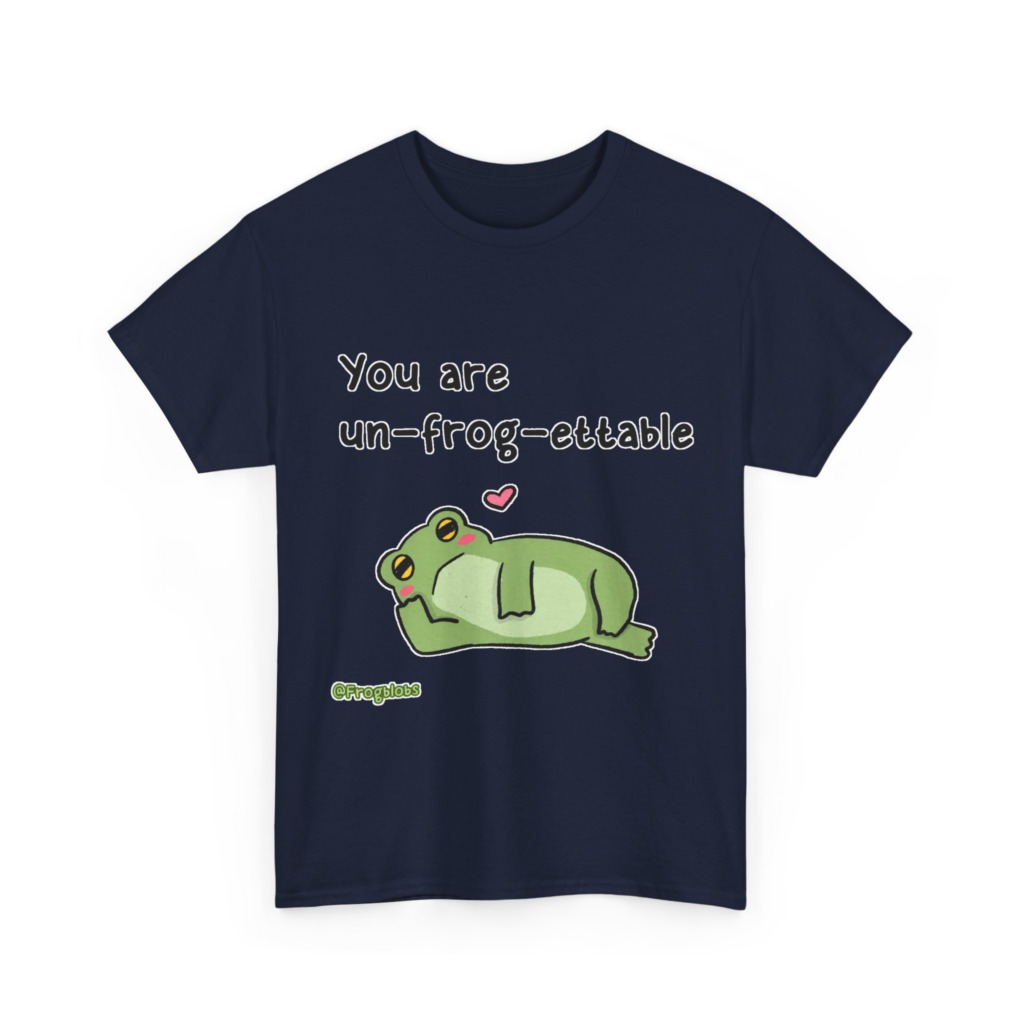 T-Shirt with 'Un-frog-ettable' Pun Frog Graphic