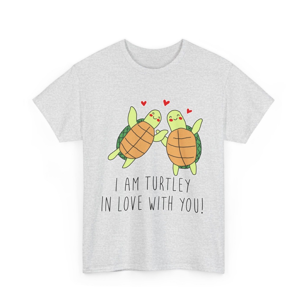 White T-Shirt: 'Turtley In Love' Cute Turtle Couple