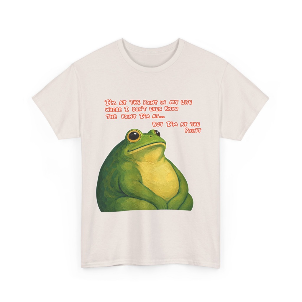 Graphic T-Shirt with Humorous 'I'm At The Point' Frog