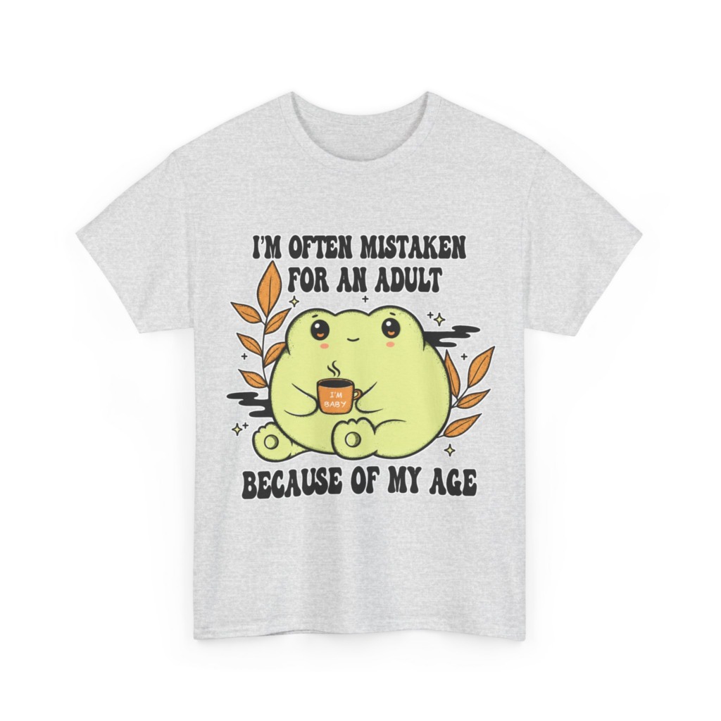 Graphic Tee: 'Mistaken for Adult, I'm Baby' Frog Design