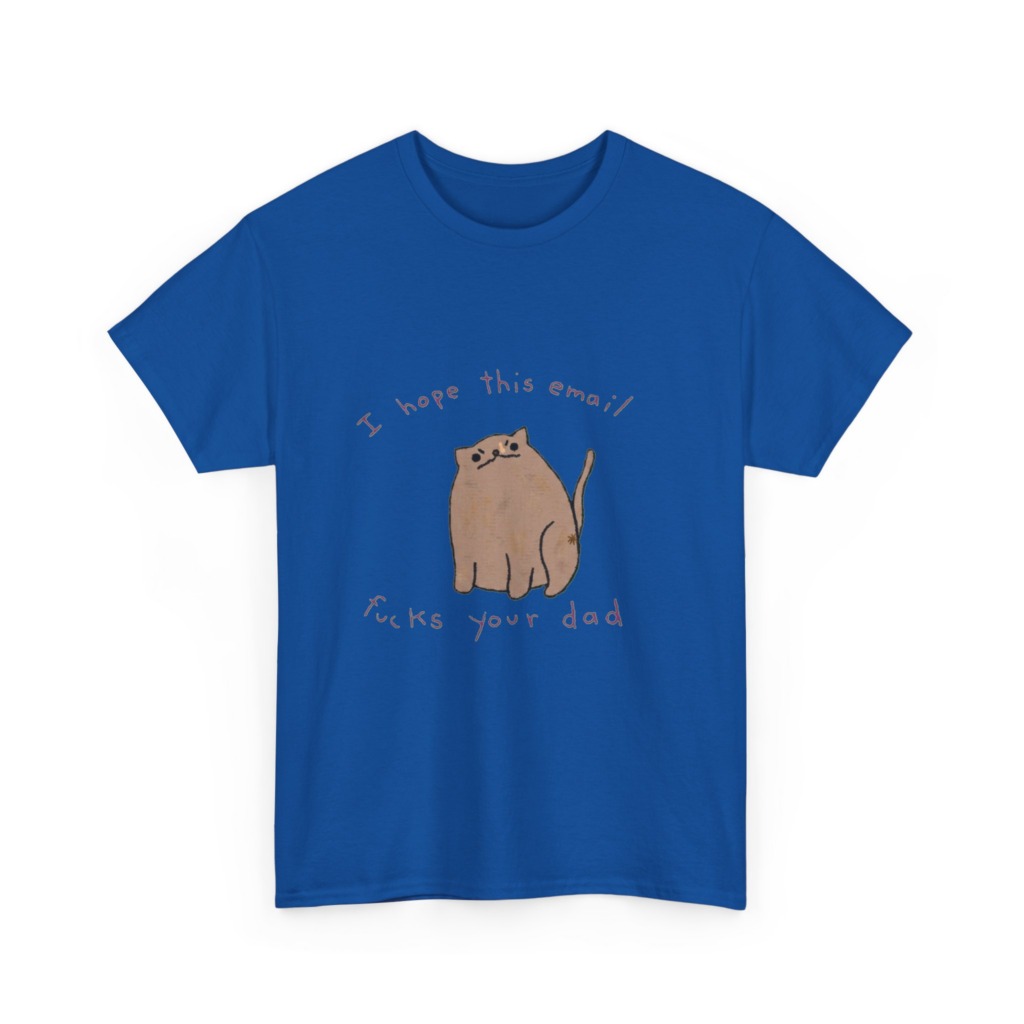 Graphic T-Shirt with Sarcastic Email Cat Design