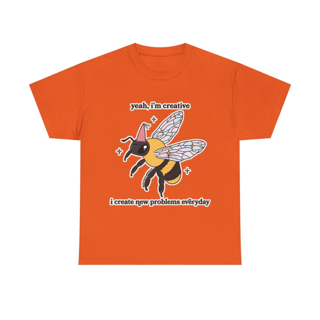 T-Shirt with Creative Party Bee Slogan Print