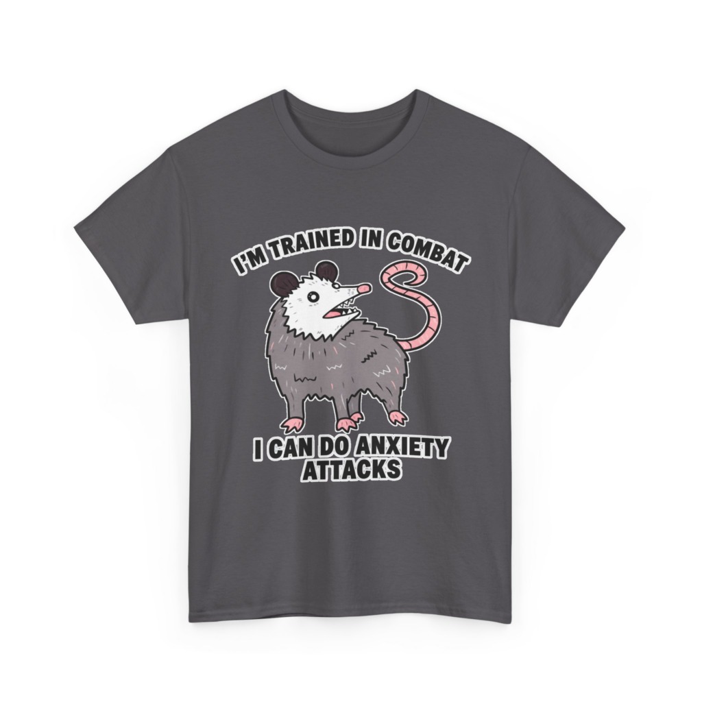 Opossum Combat Anxiety Attack Graphic T-Shirt