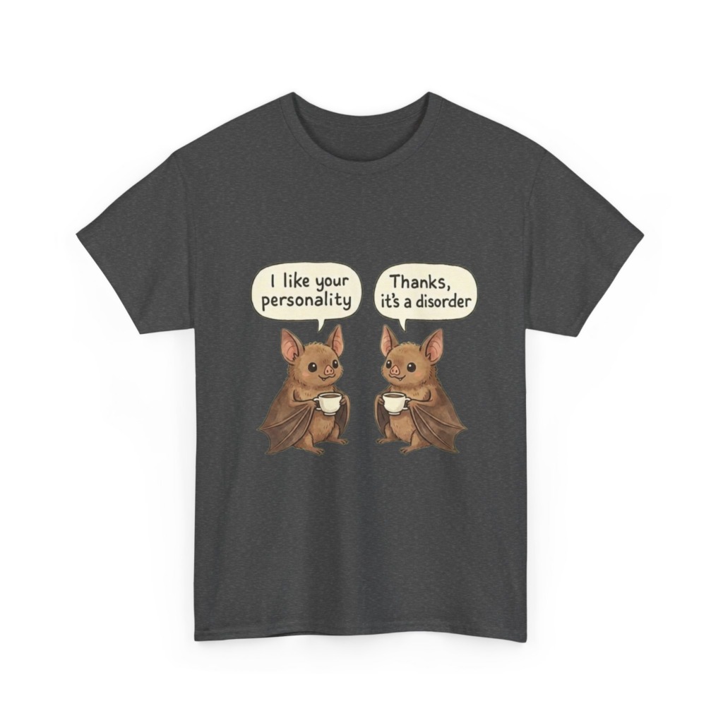 T-Shirt: Funny Bat Coffee Personality Disorder Graphic