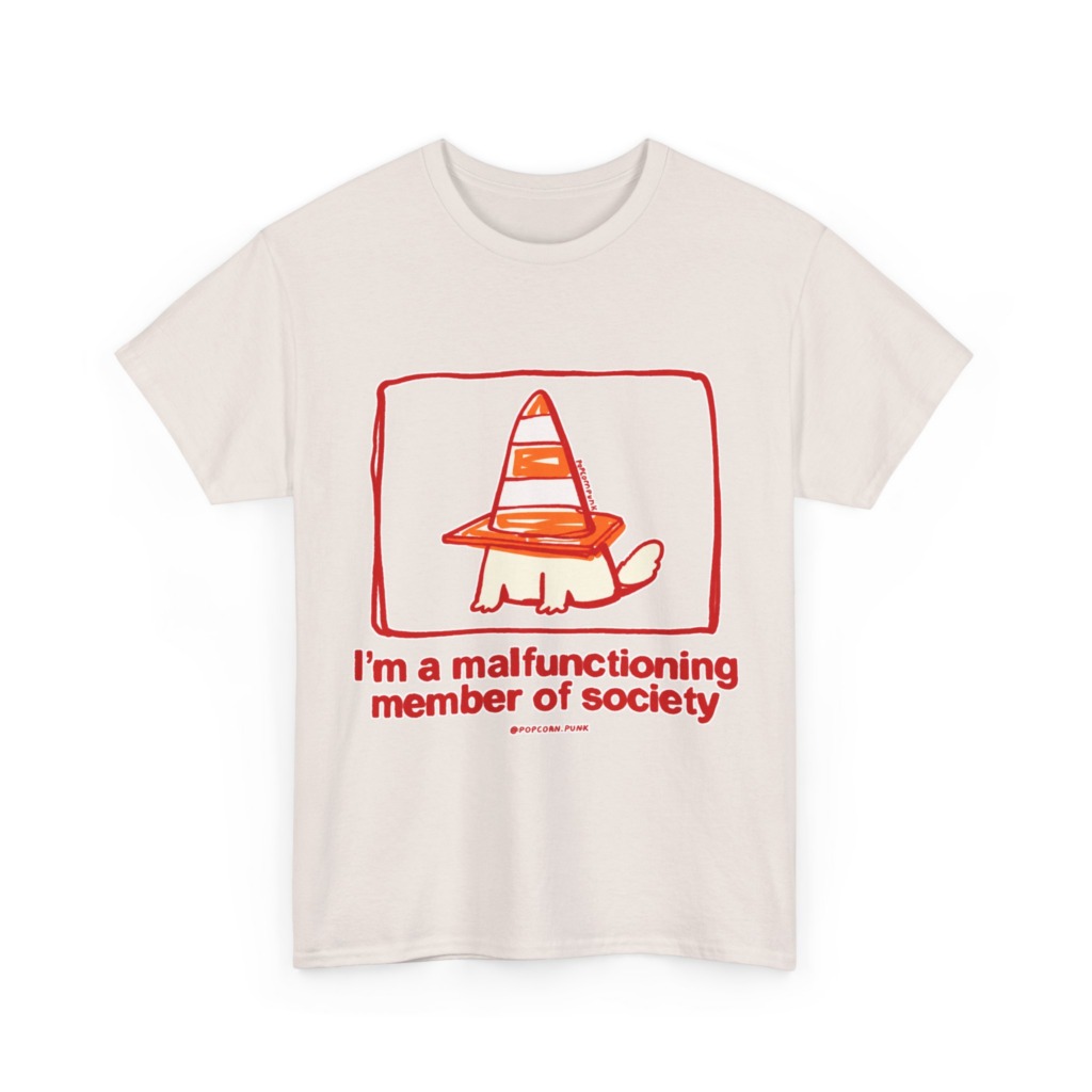 White 'Malfunctioning Member' Dog Graphic T-Shirt