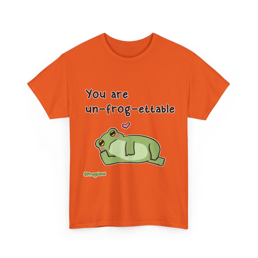 T-Shirt with 'Un-frog-ettable' Pun Frog Graphic