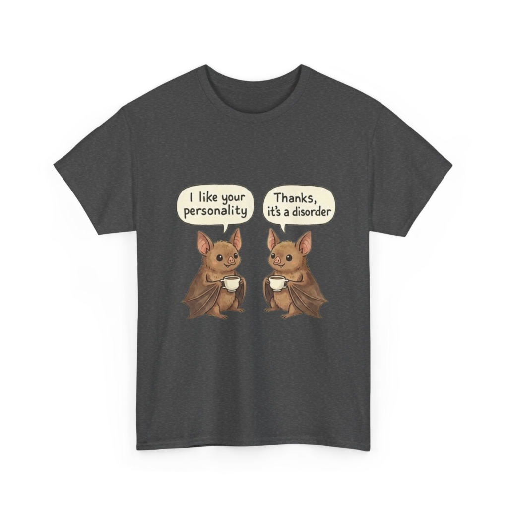 T-Shirt: Funny Bats with Coffee 'It's a Disorder' Graphic