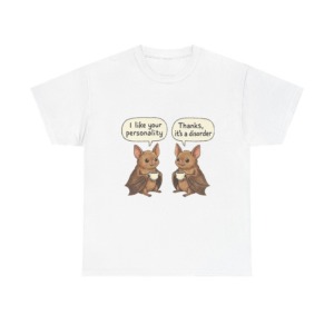 T-Shirt: Humorous Bat Coffee Personality Design