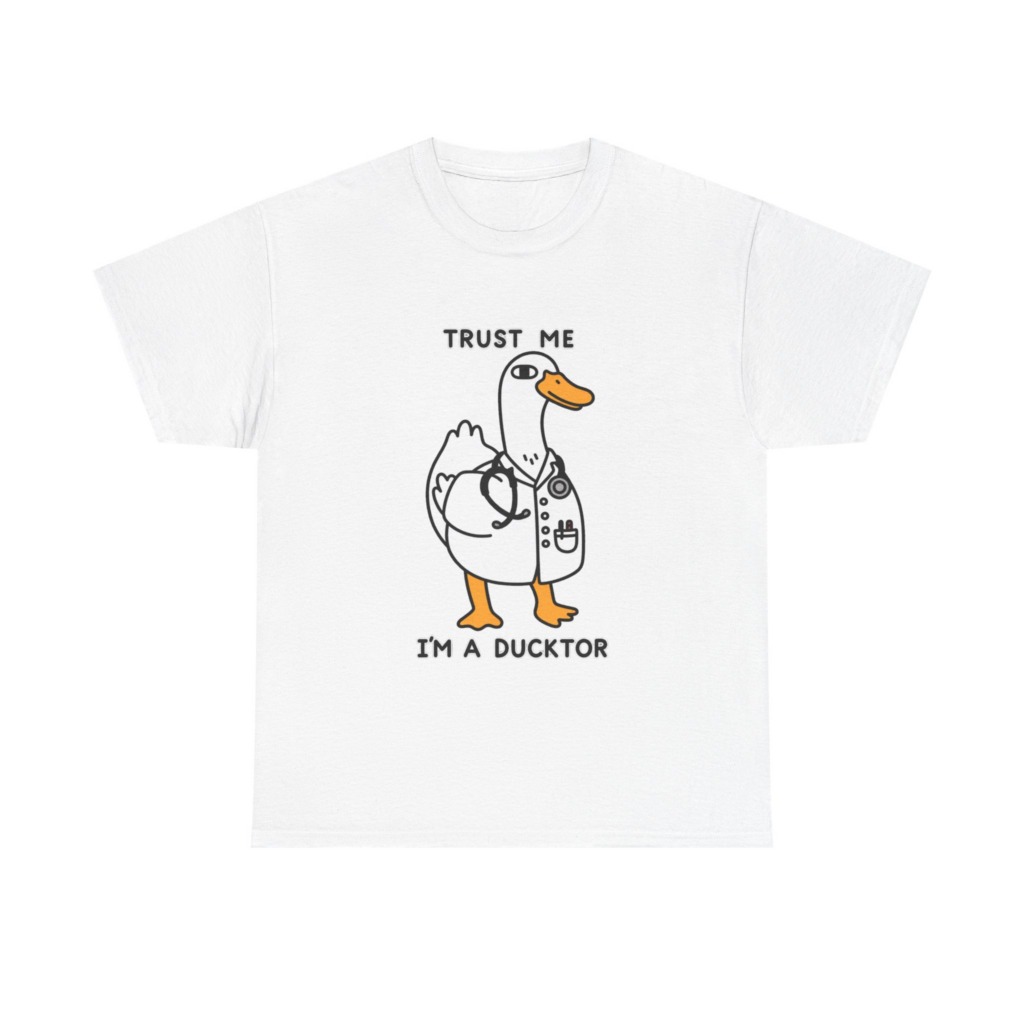 T-shirt with Doctor Duck 'Trust Me, I'm a Ducktor' Print