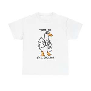 T-shirt with Doctor Duck 'Trust Me, I'm a Ducktor' Print