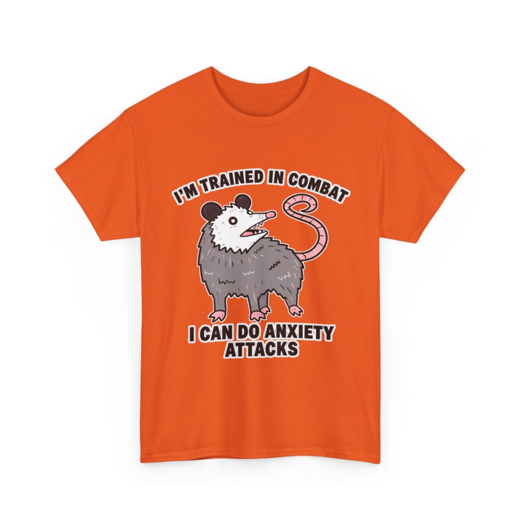 Opossum Combat Anxiety Attack Graphic T-Shirt