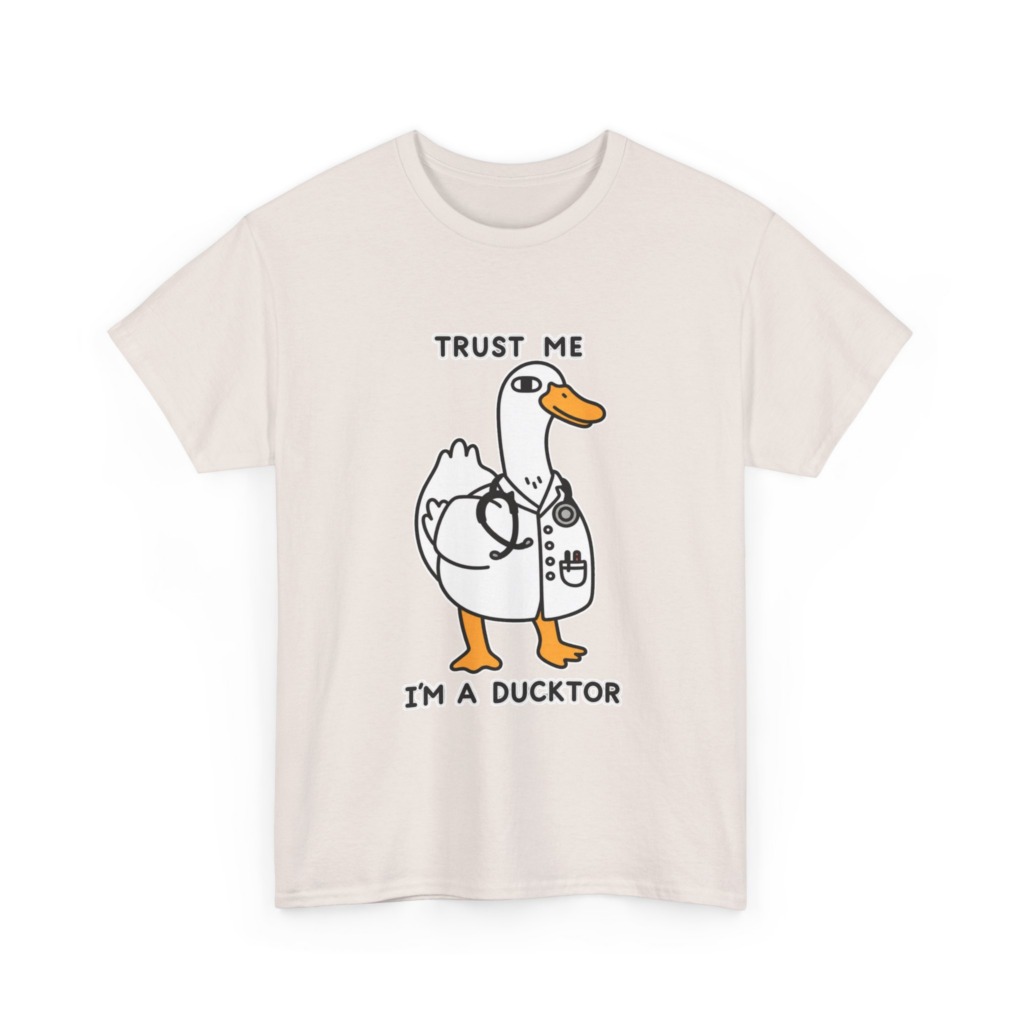 T-shirt with Doctor Duck 'Trust Me, I'm a Ducktor' Print