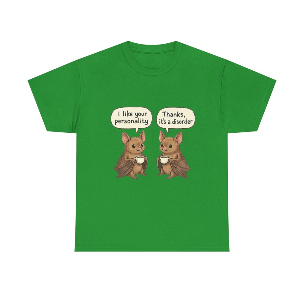 T-Shirt: Funny Bat Coffee Personality Disorder Graphic