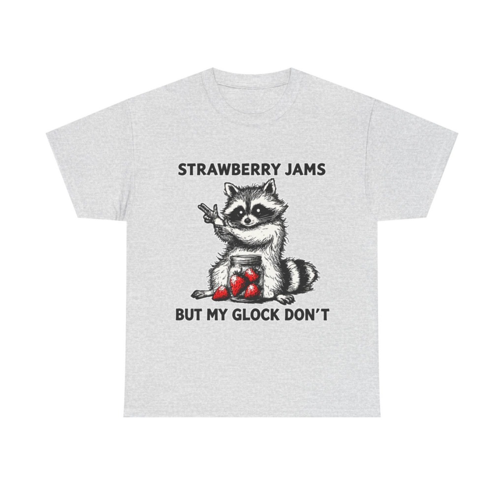 Raccoon 'Strawberry Jams But My Glock Don't' T-Shirt