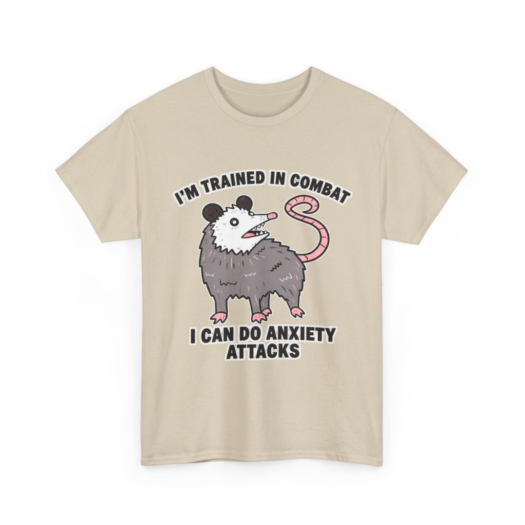 Opossum Combat Anxiety Attack Graphic T-Shirt