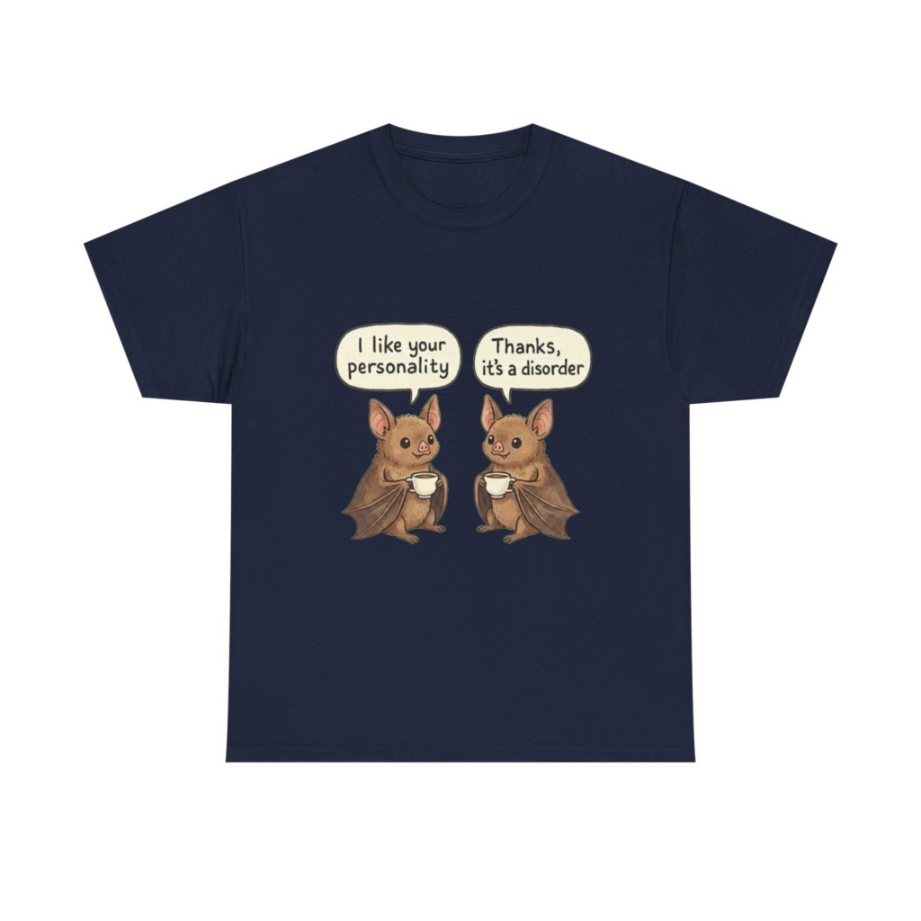 T-Shirt: Funny Bat Coffee Personality Disorder Graphic