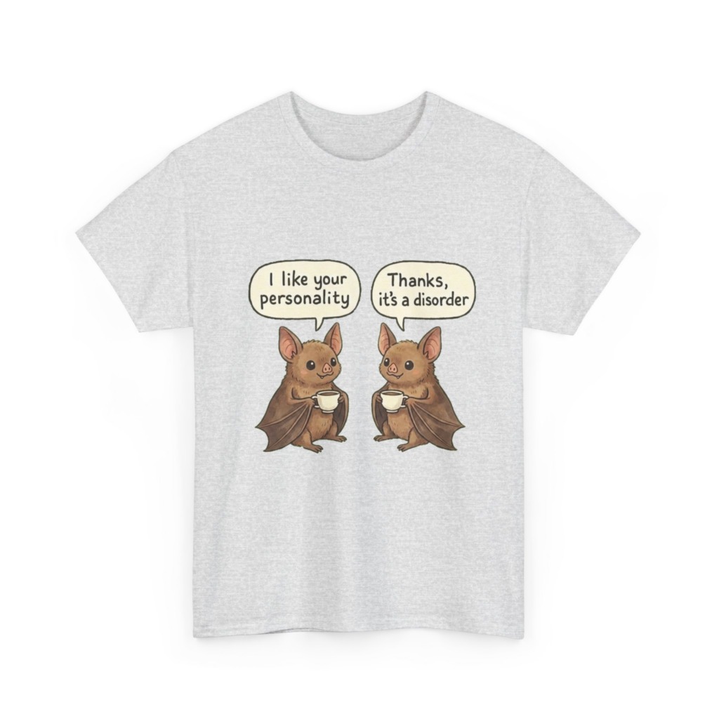 T-Shirt: Witty Bats Coffee 'Personality Disorder' Graphic