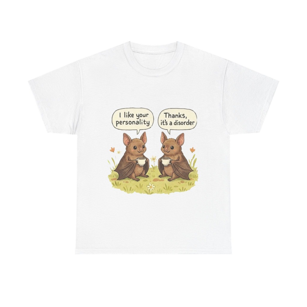 T-Shirt: Funny Bats Personality Disorder Coffee Dialogue