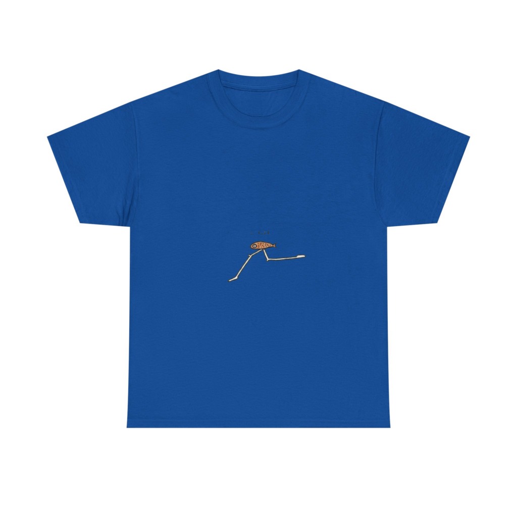 Black 'I FLEE' Fish Graphic T-Shirt
