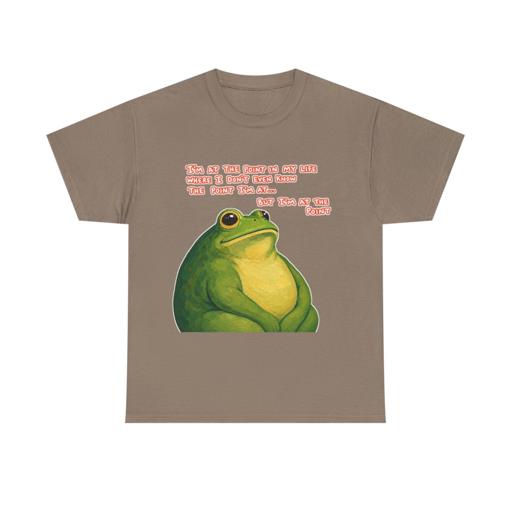 Graphic T-Shirt with Humorous 'I'm At The Point' Frog