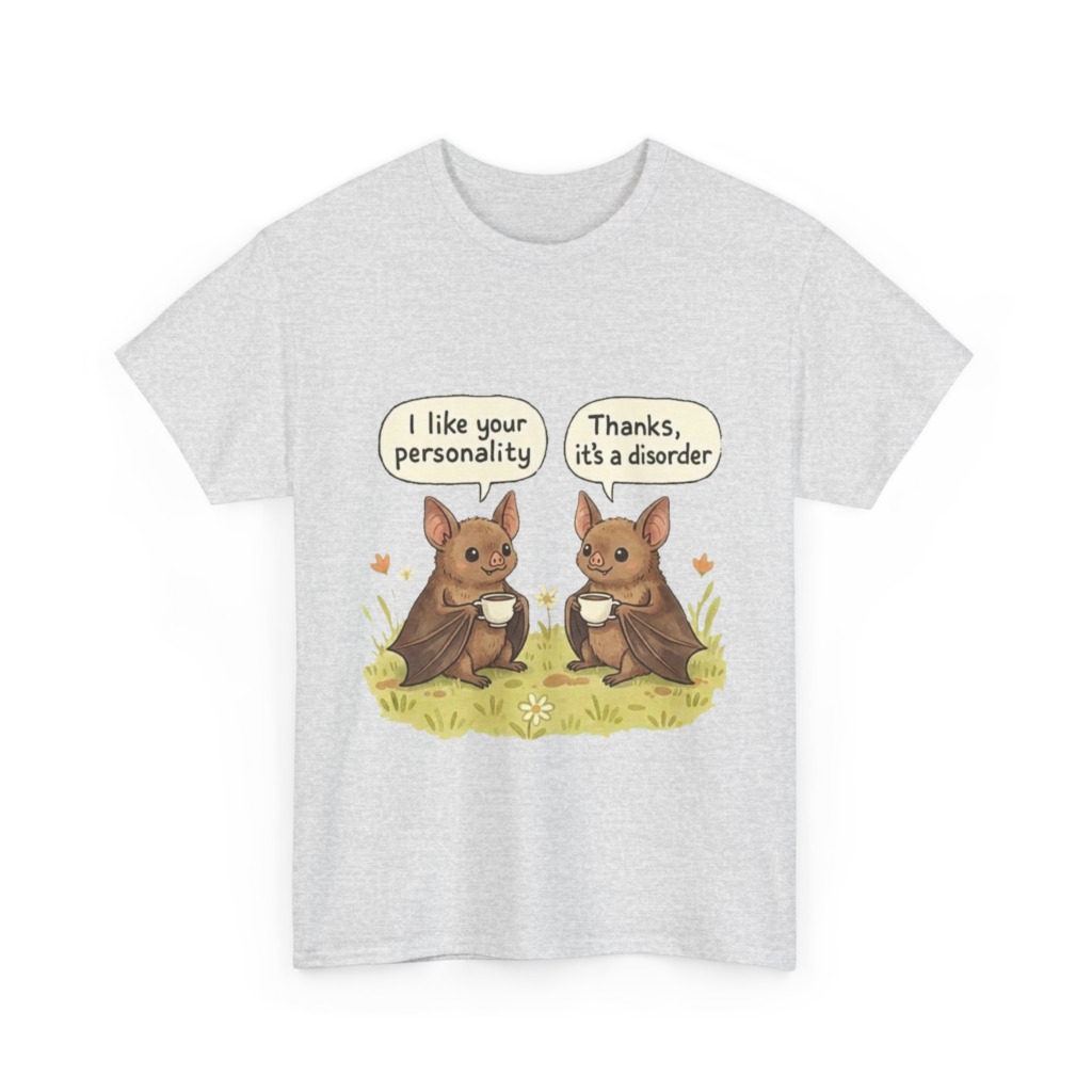 T-Shirt: Funny Bats Personality Disorder Coffee Dialogue