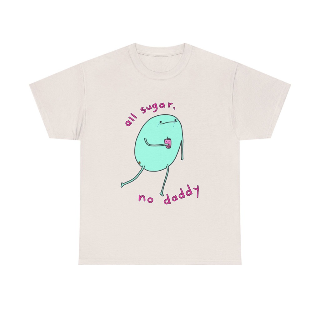 T-Shirt with 'All Sugar, No Daddy' Boba Blob Graphic