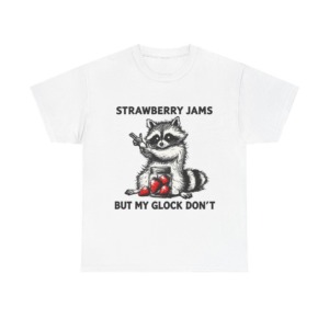 Raccoon 'Strawberry Jams But My Glock Don't' T-Shirt