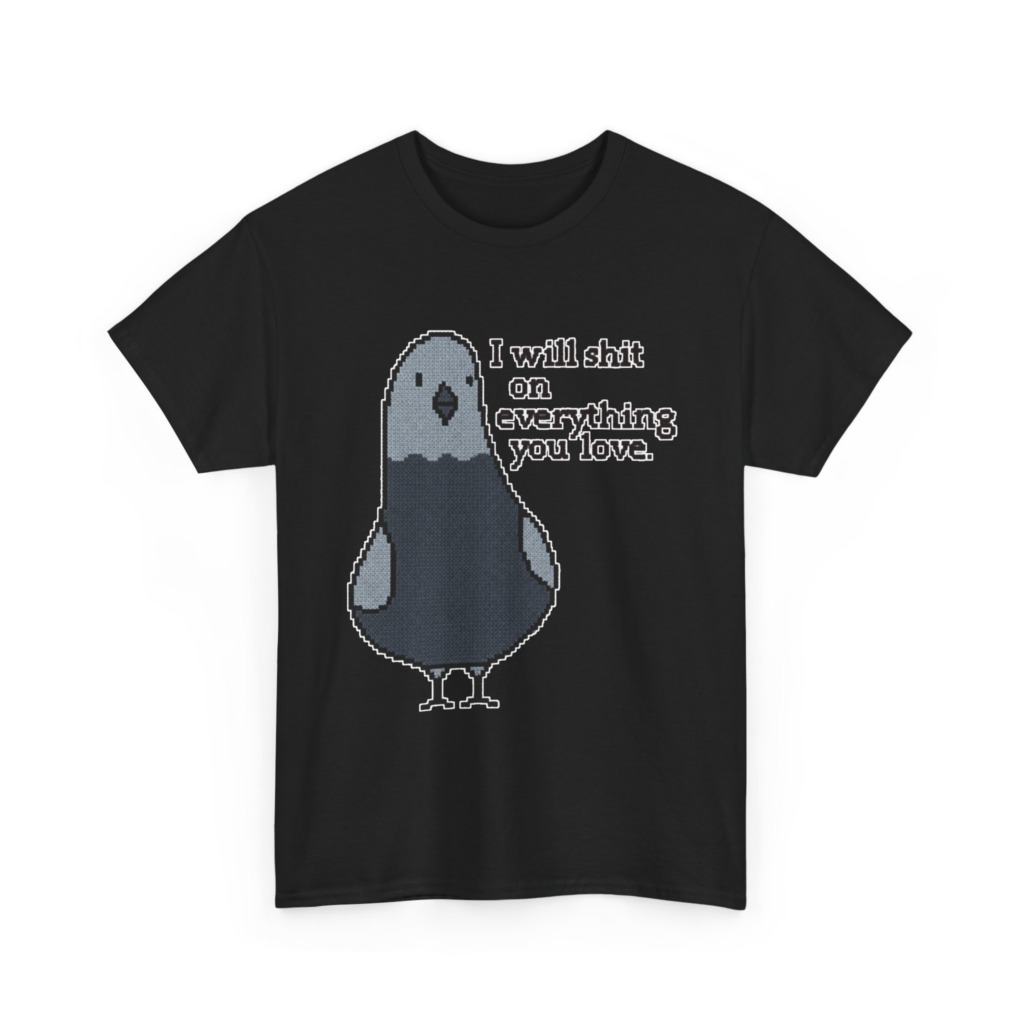 Pixel Art Pigeon Slogan T-Shirt