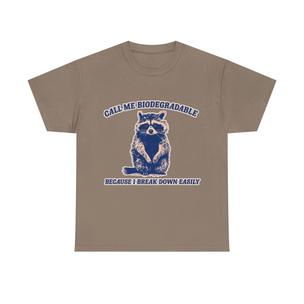 Raccoon "Biodegradable" Graphic T-Shirt