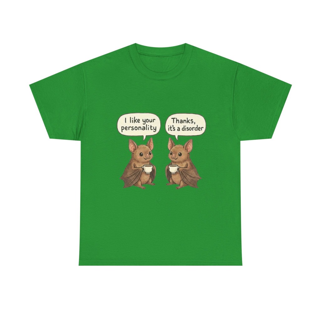 T-Shirt: Funny Bats with Coffee 'It's a Disorder' Graphic