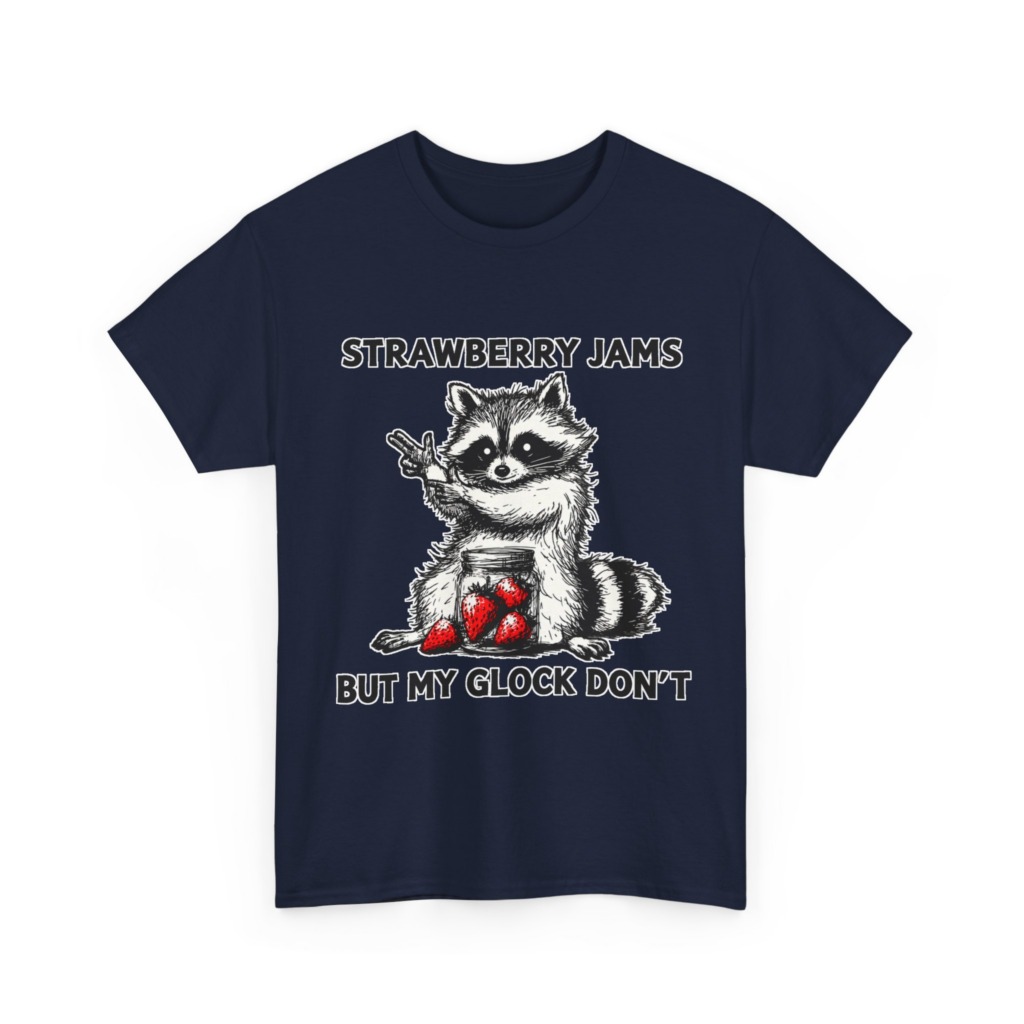 Raccoon 'Strawberry Jams But My Glock Don't' T-Shirt