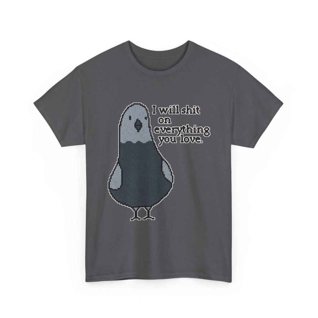 Pixel Art Pigeon Slogan T-Shirt