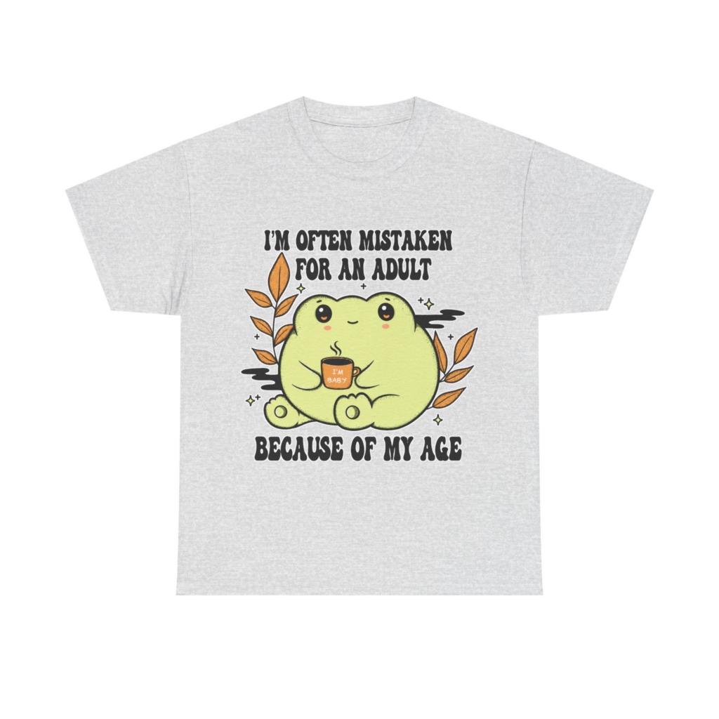 Graphic Tee: 'Mistaken for Adult, I'm Baby' Frog Design