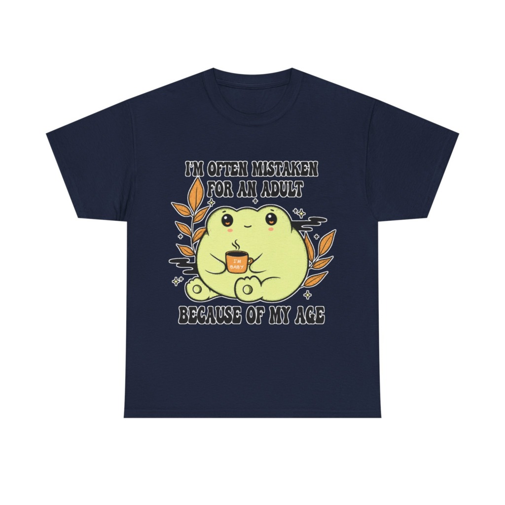 Graphic Tee: 'Mistaken for Adult, I'm Baby' Frog Design