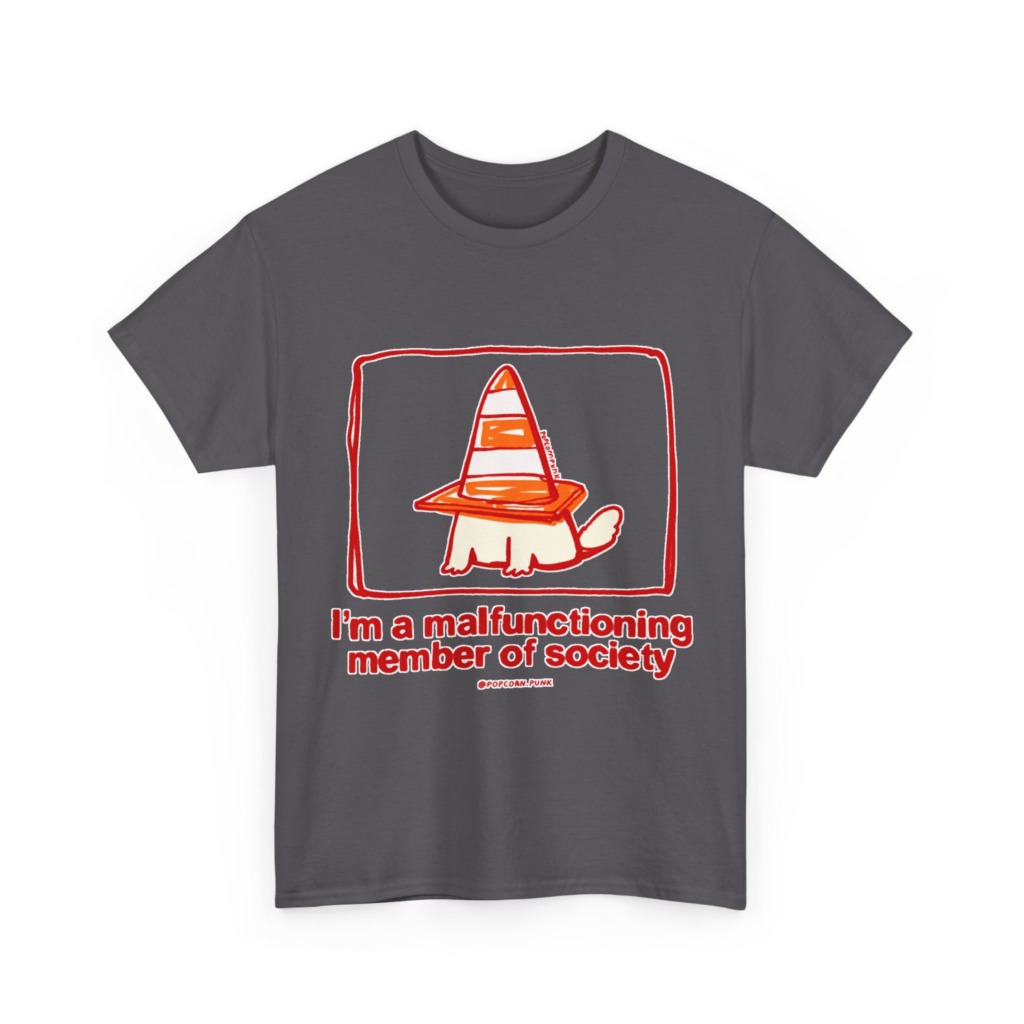 White 'Malfunctioning Member' Dog Graphic T-Shirt