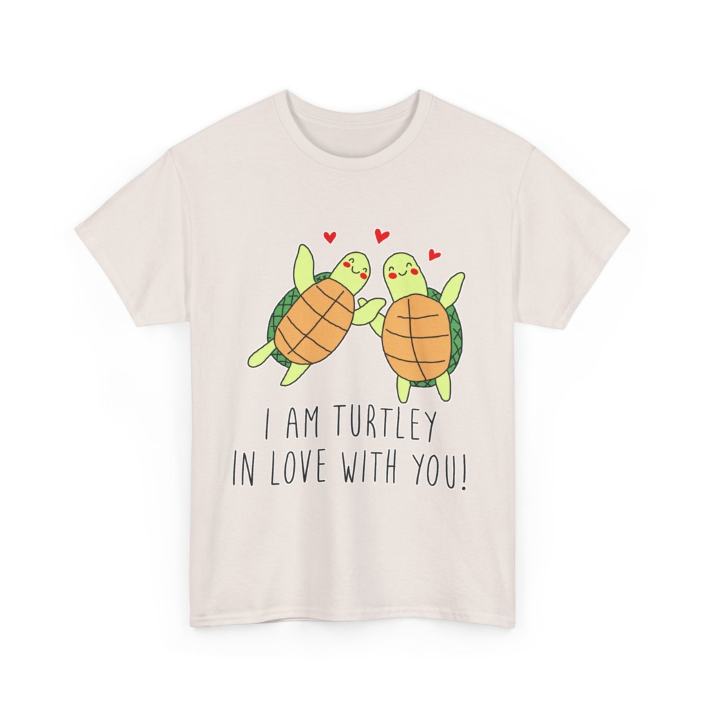 White T-Shirt: 'Turtley In Love' Cute Turtle Couple