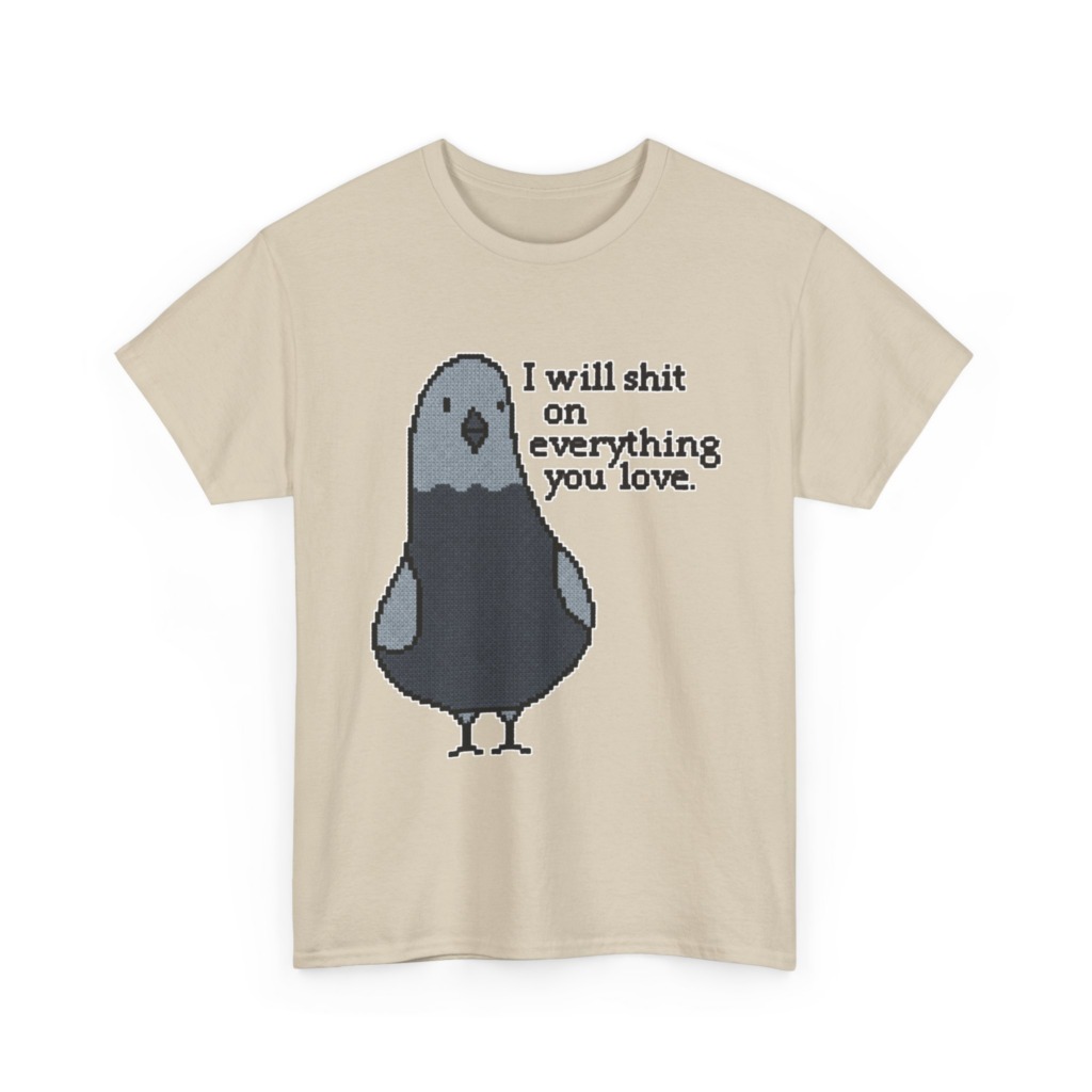 Pixel Art Pigeon Slogan T-Shirt