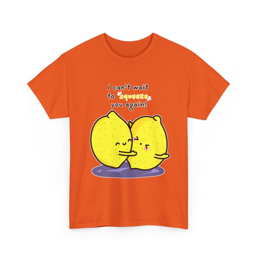 T-Shirt with Hugging Lemons "Squeeze You" Graphic