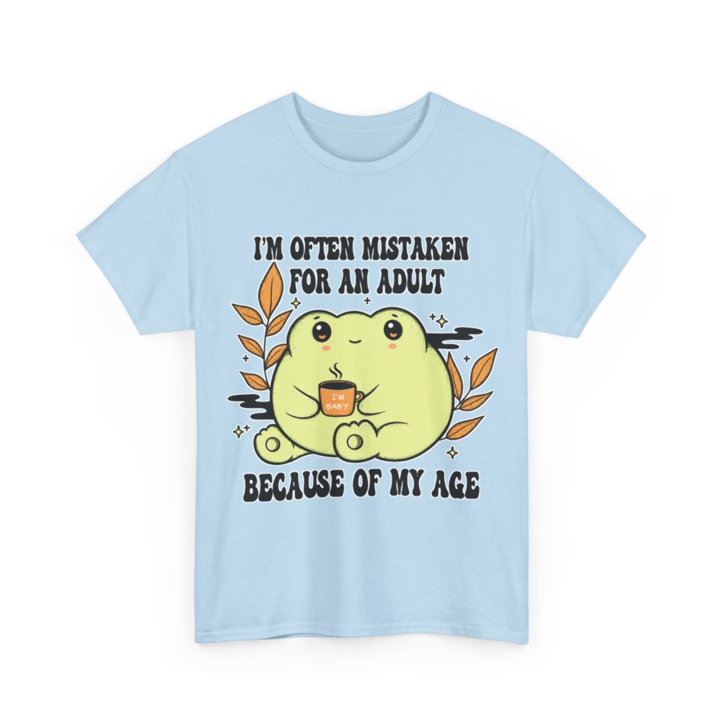 Graphic Tee: 'Mistaken for Adult, I'm Baby' Frog Design
