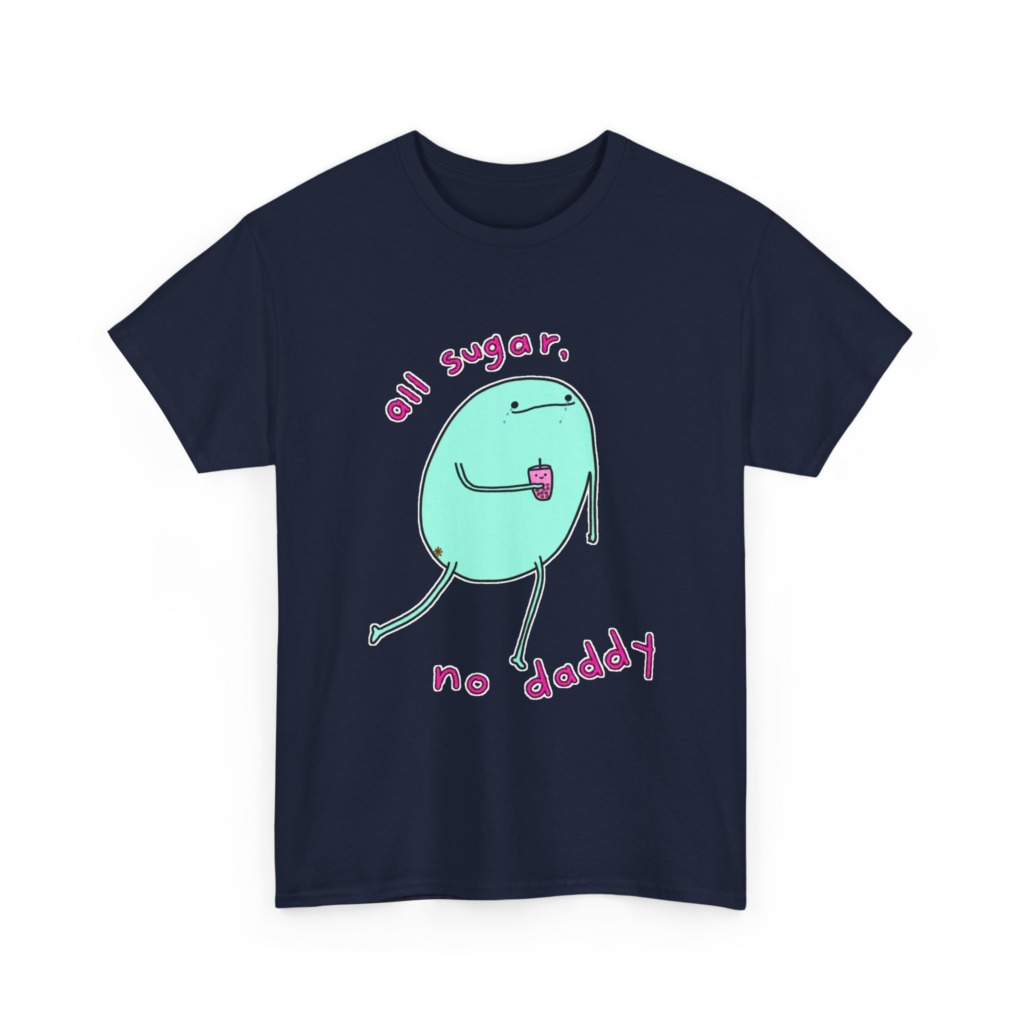 T-Shirt with 'All Sugar, No Daddy' Boba Blob Graphic