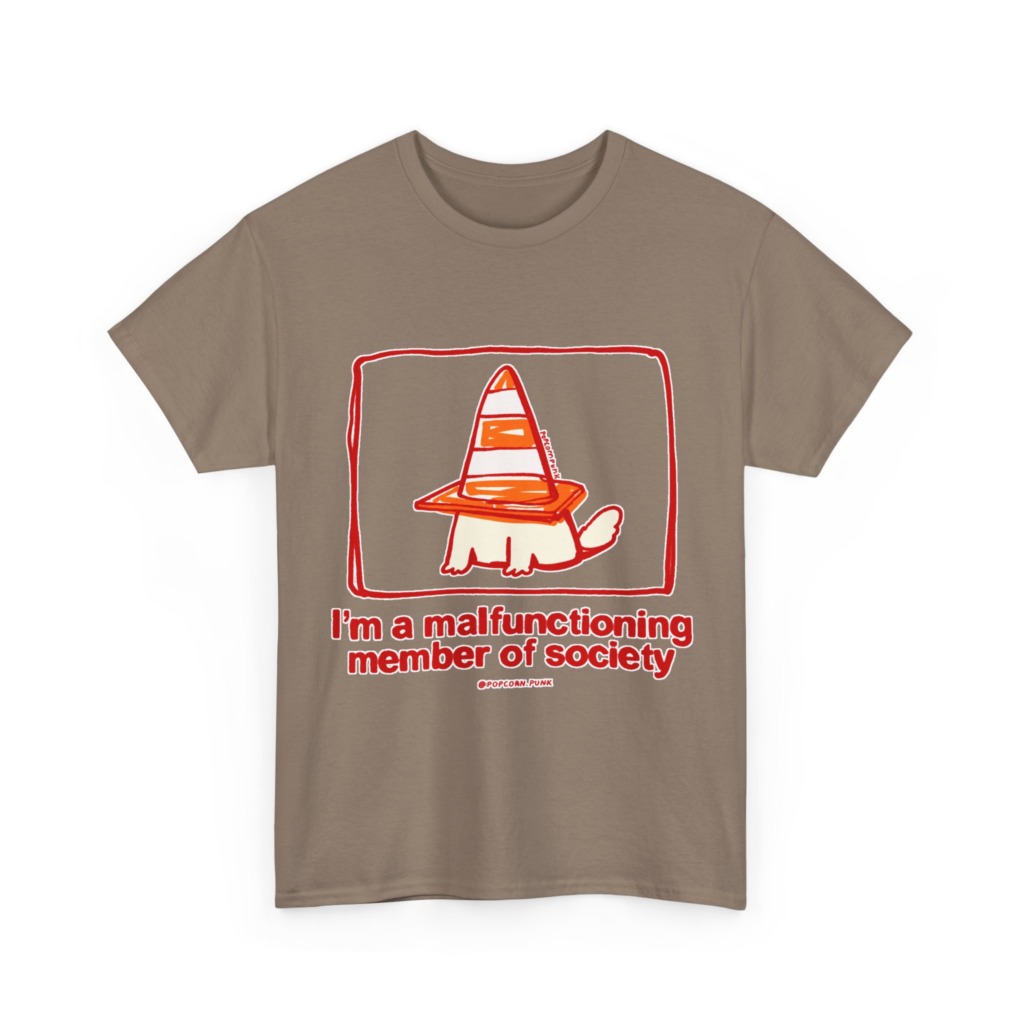 White 'Malfunctioning Member' Dog Graphic T-Shirt